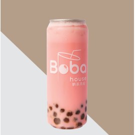 Strawberry Boba Milk Tea 500 mL