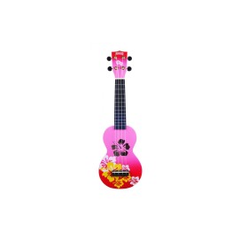 Mahalo Ukulele Soprano " Hibiscus " Designer Series - Red Burst - Included Bag