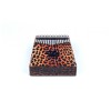 Kalimba 17 Stainless Steel Keys Trembesi Wood Graphic Art Design on Top Back And Sides - Cheetah - Key of C