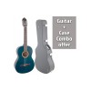 Valencia Classical Guitar Transparent Blue VC204TBU - Includes Hardshell case