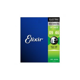 Elixir Strings 19027 Optiweb Electric Guitar Strings - .009-.046 Custom Light