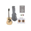 Epiphone Guitar Acoustic DR-100 Natural Any of 2 Packs Strings, 3pcs Alice Picks, Includes Hardshell Case