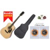 Epiphone Guitar Acoustic DR-100 Natural Any of 2 Packs Strings, 3pcs Alice Picks, Softcase Bundle