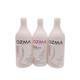 Ozma CRYSTAL hair Taming Brazilian  keratin  System  علاج تنعيم الكيراتين طقم علاج الكيراتين البرازيلي Hair Straightening Natural Ingredients kit 1000 ML*3